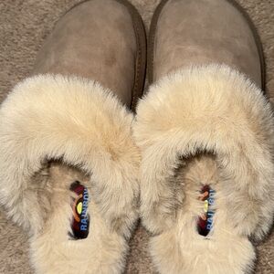 Rainbow Tan and Cream Fur Lined Loafers